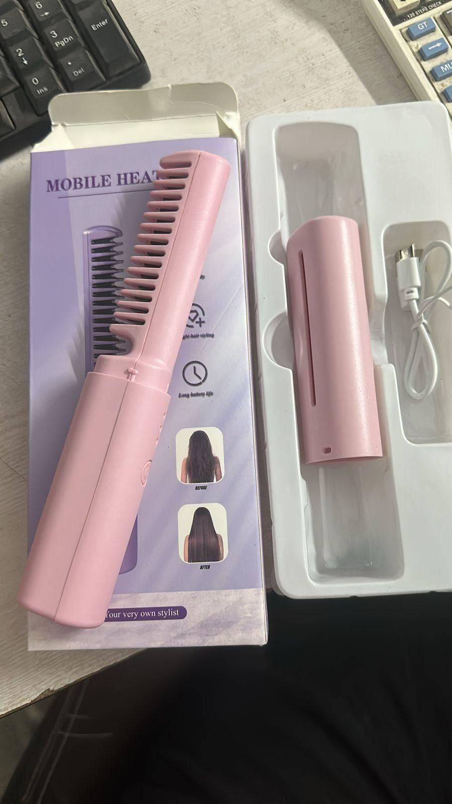 Meneflix Portable Mini Hot Comb Hair Straightener