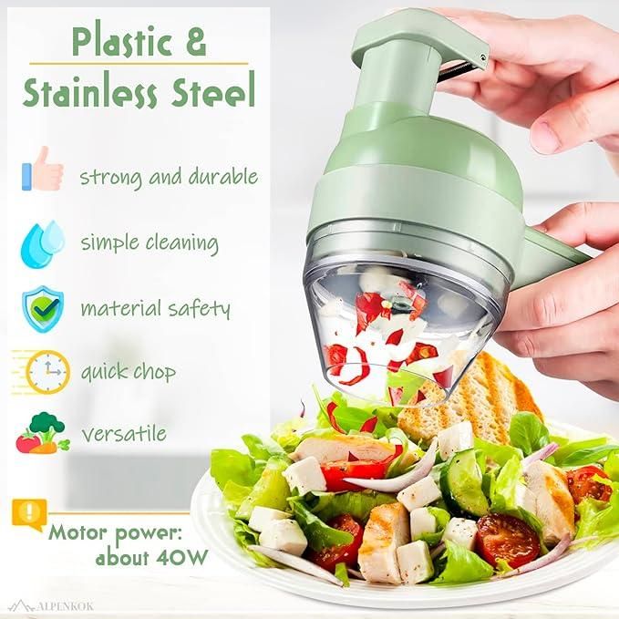 4 in 1 Portable Electric Vegetable Cutter Set - 50 % OFF